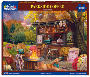 White Mountain Puzzles - Parkside Coffee Retreat - 1000 Piece Jigsaw Puzzle