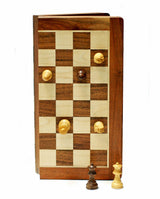 Wood Expressions - Travel Magnetic Wood Folding Chess Set, 12 inches