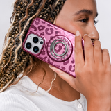VELVET CAVIAR - Magnetic Phone Ring & Stand - Pink Ruby Leopard