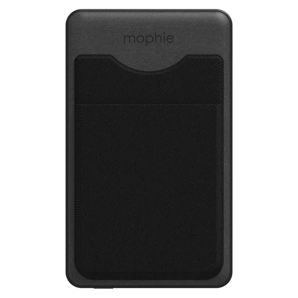 mophie - Snap Plus MagSafe Juice Pack Mini Wallet Wireless Charging Power Bank 5,000 mAh - Black