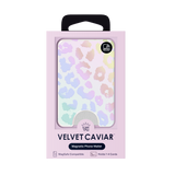 VELVET CAVIAR - Magnetic Phone Wallet White Opal Leopard