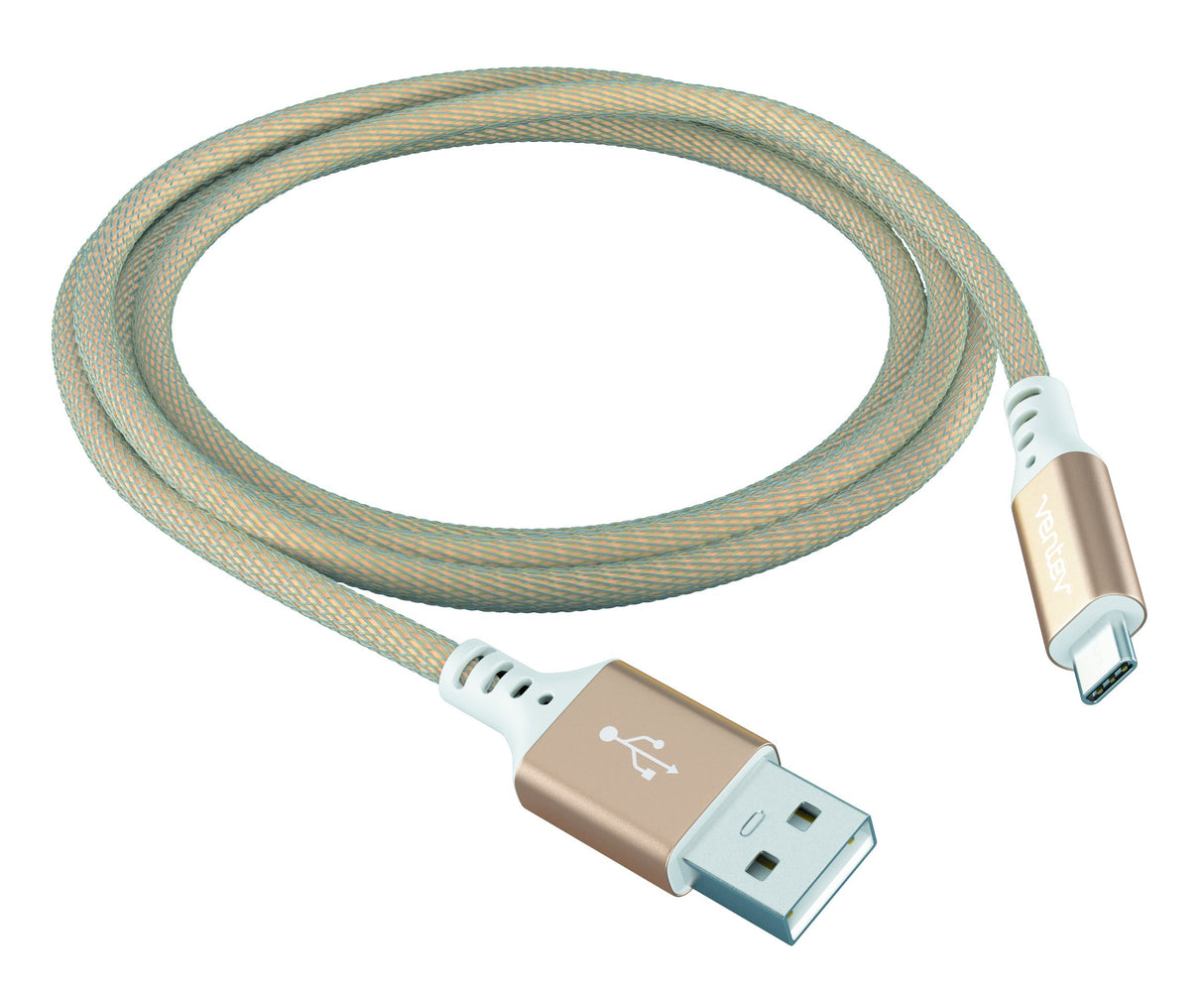 Ventev - Chargesync Alloy Usb A To Usb C 2.0 Cable 4ft - Gold