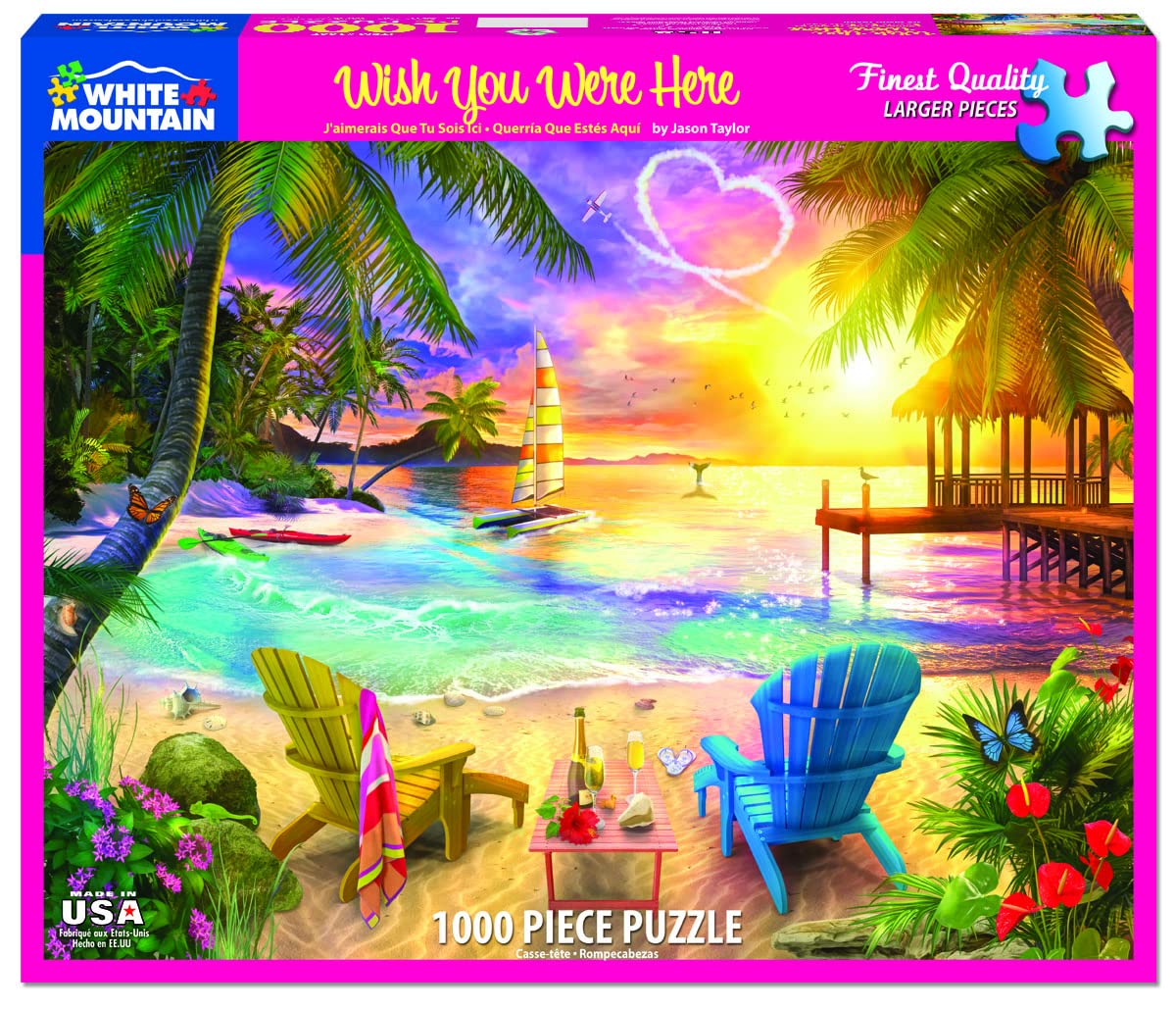 White Mountain Puzzles Wish You were Here, 1000 Piece Jigsaw Puzzle