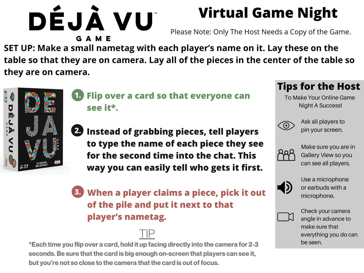 AMIGO Games Déjà Vu - Exciting Family Memory Board Game for Kids, Teens, and Adults Ages 8+, Fun for Parties and Virtual Game Nights of Groups of 2-6 Players