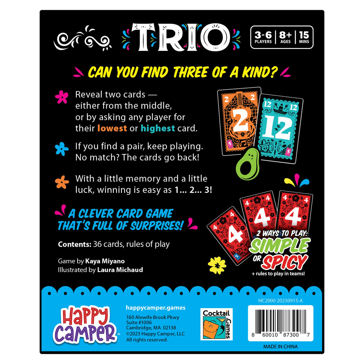 Happy Camper - Trio Game | Hottest New Family Game | Award-Winning | French Game of The Year | Perfect Stocking Stuffer | Great for Game Night | 3-6 Players | Ages 8+