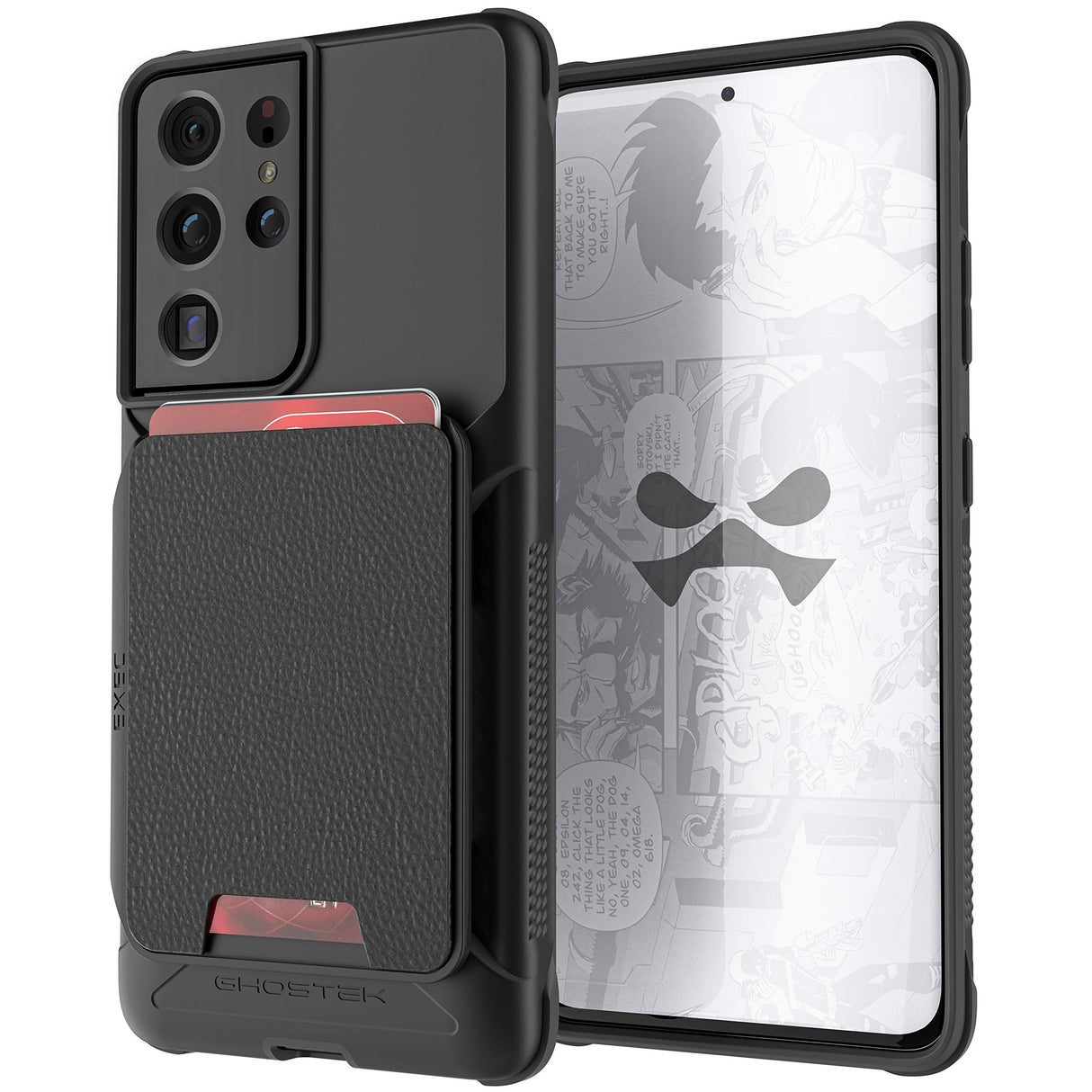 GHOSTEK GALAXY S21 - MAGNETIC WALLET CASE WITH LEATHER CARD