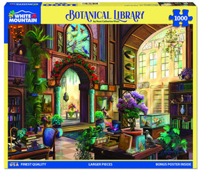 White Mountain Puzzles - Botanical Library - 1000 Piece Jigsaw Puzzle