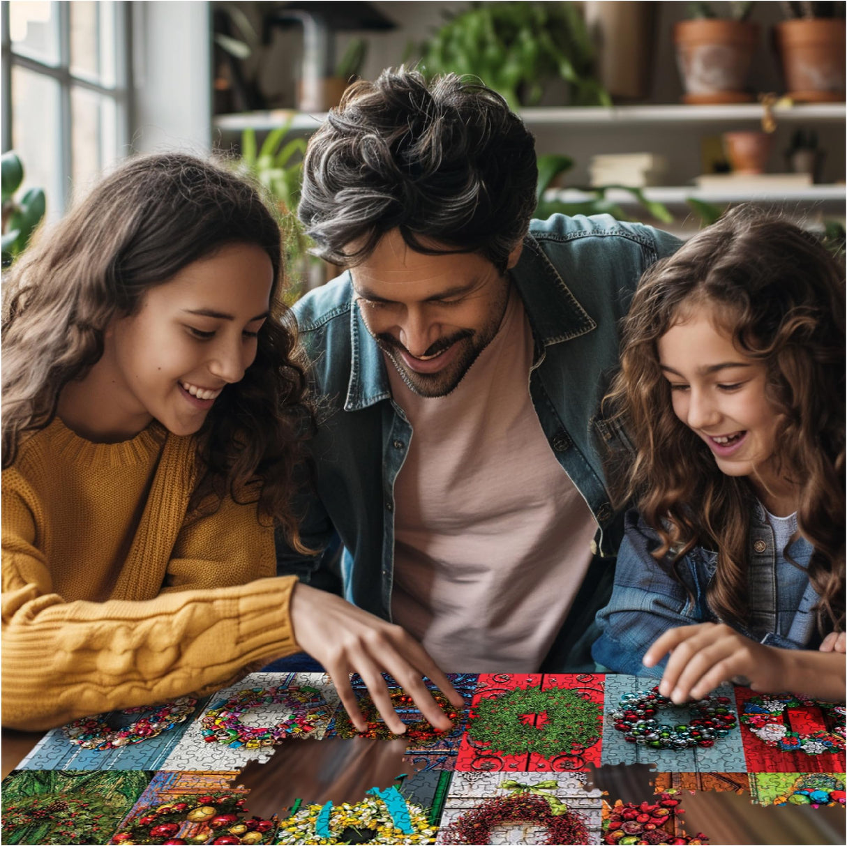 White Mountain Holiday Wreaths Christmas Puzzles 500 Pieces Jigsaw Puzzle for Adults and Family