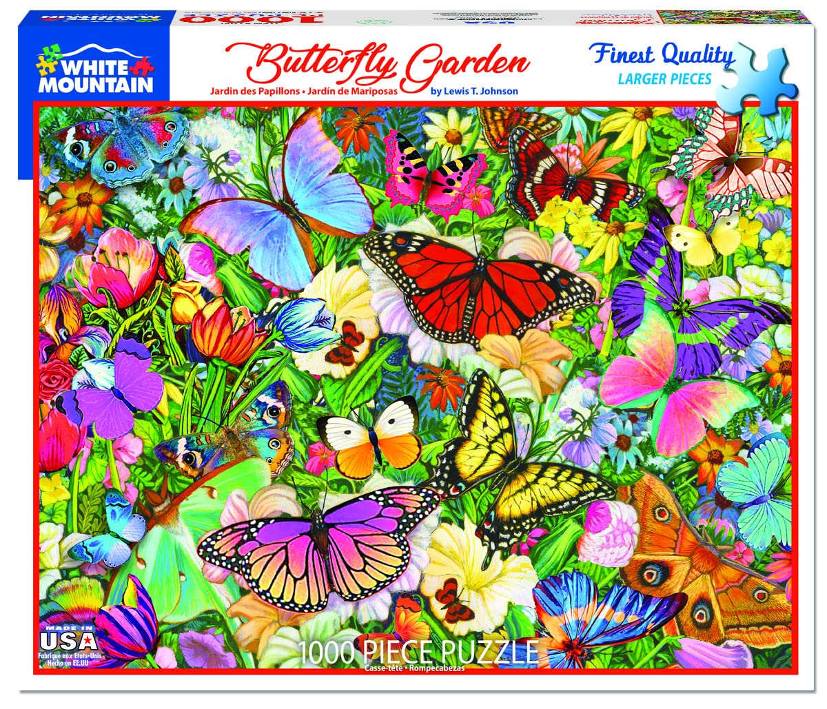 White Mountain Puzzles Butterfly Garden, 1000 Piece Jigsaw Puzzle