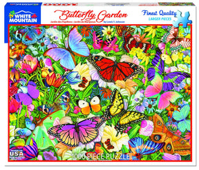 White Mountain Puzzles - Butterfly Garden - 1000 Piece Jigsaw Puzzle
