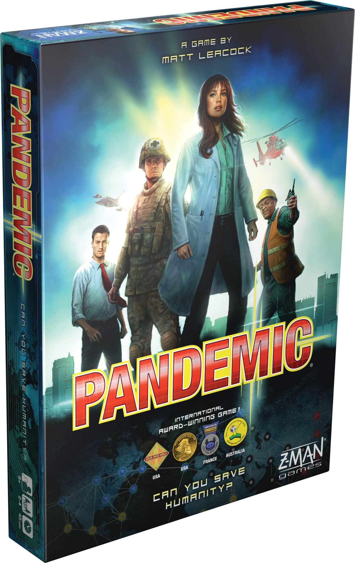 Pandemic Board Game (Base Game) - A Cooperative Battle to Save Humanity, Strategy Game for Kids and Adults, Ages 8+, 2-4 Players, 45 Minute Playtime, Made by Z-Man Games