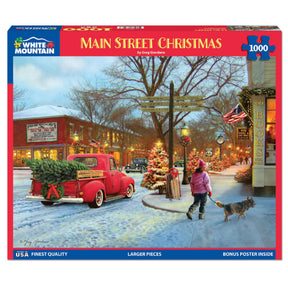 White Mountain Puzzles - Main Street Christmas - 1000 Piece Jigsaw Puzzle