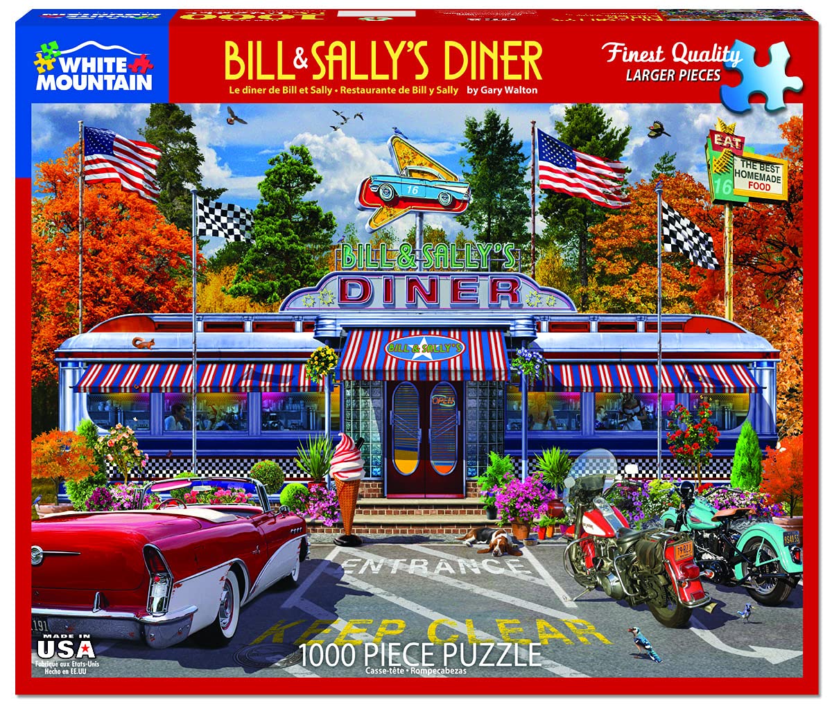 White Mountain Puzzles Bill & Sally's Diner - 1000 Piece Jigsaw Puzzle