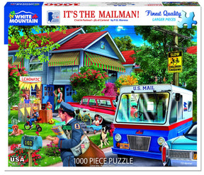 White Mountain Puzzles - It's The Mailman - 1000 Piece Jigsaw Puzzle