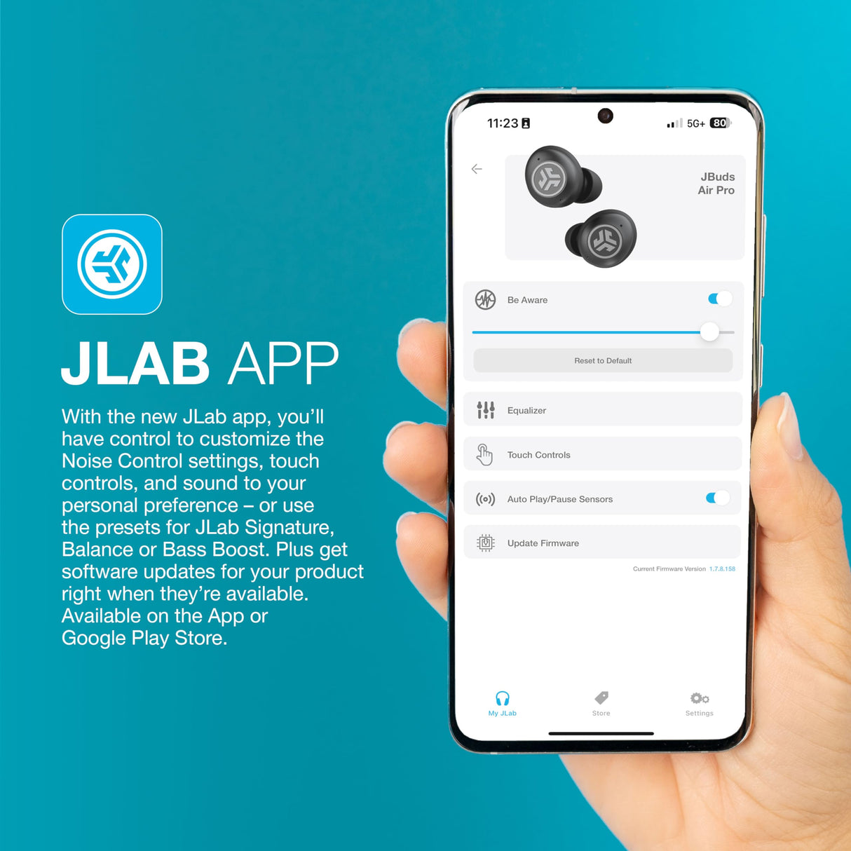 Jlab - Jbuds Air Pro True Wireless In Ear Earbuds - Black