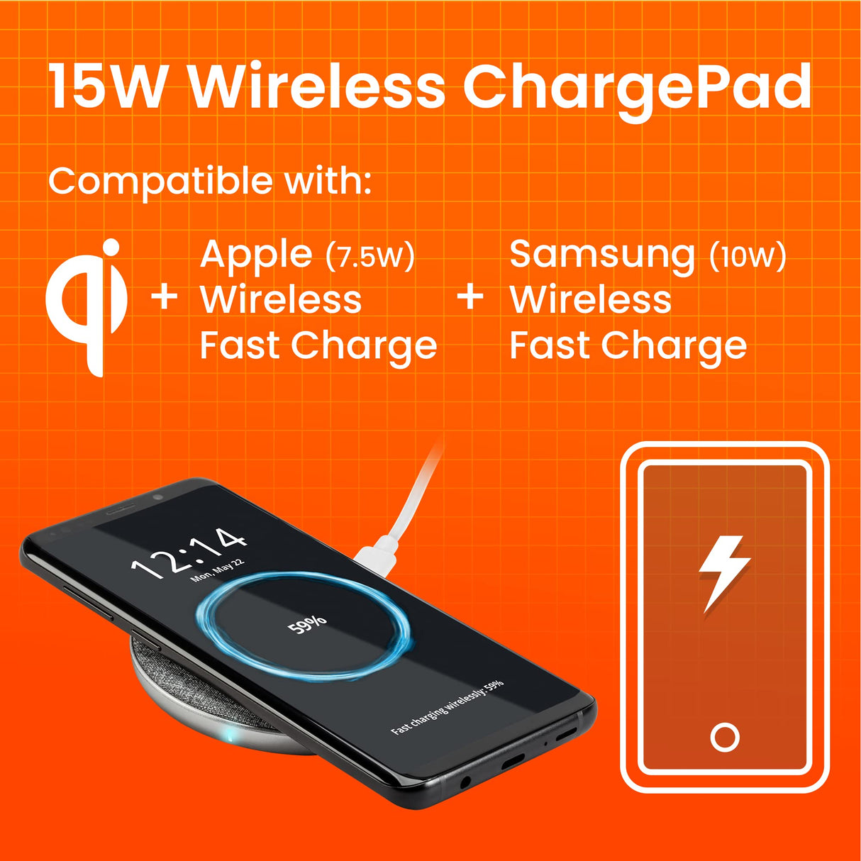 Ventev - Wireless Chargepad Plus 10w - Gray And White