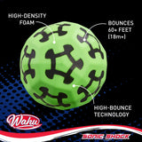 Wahu Sonic Shock Ball, Bounces up to 60' in The Air, 2.7" Ultra-Bounce Foam Outdoor Throw and Catch Ball for Kids Ages 5+, Green