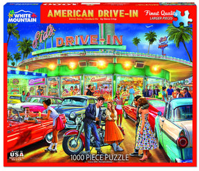White Mountain Puzzles - American Drive-in - 1000 Piece Jigsaw Puzzle