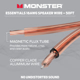 MONSTER AV 50' SPOOL 2C 16AWG CCA SPEAKER WIRE