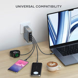 Satechi - 145w Usb C 4 Port Gan Travel Charger - Space Grey