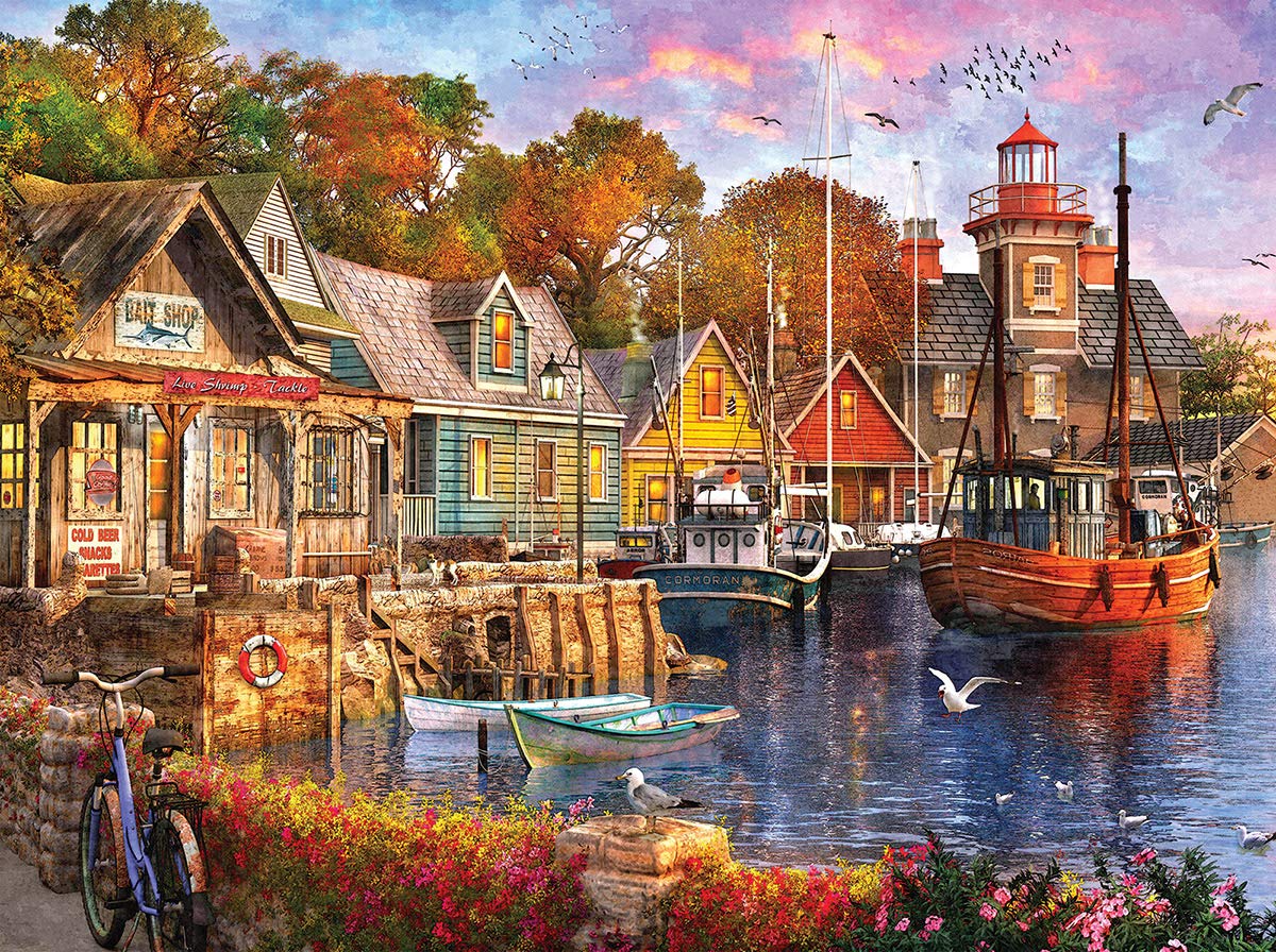 White Mountain Puzzles Harbor Evening - 1000 Piece Jigsaw Puzzle