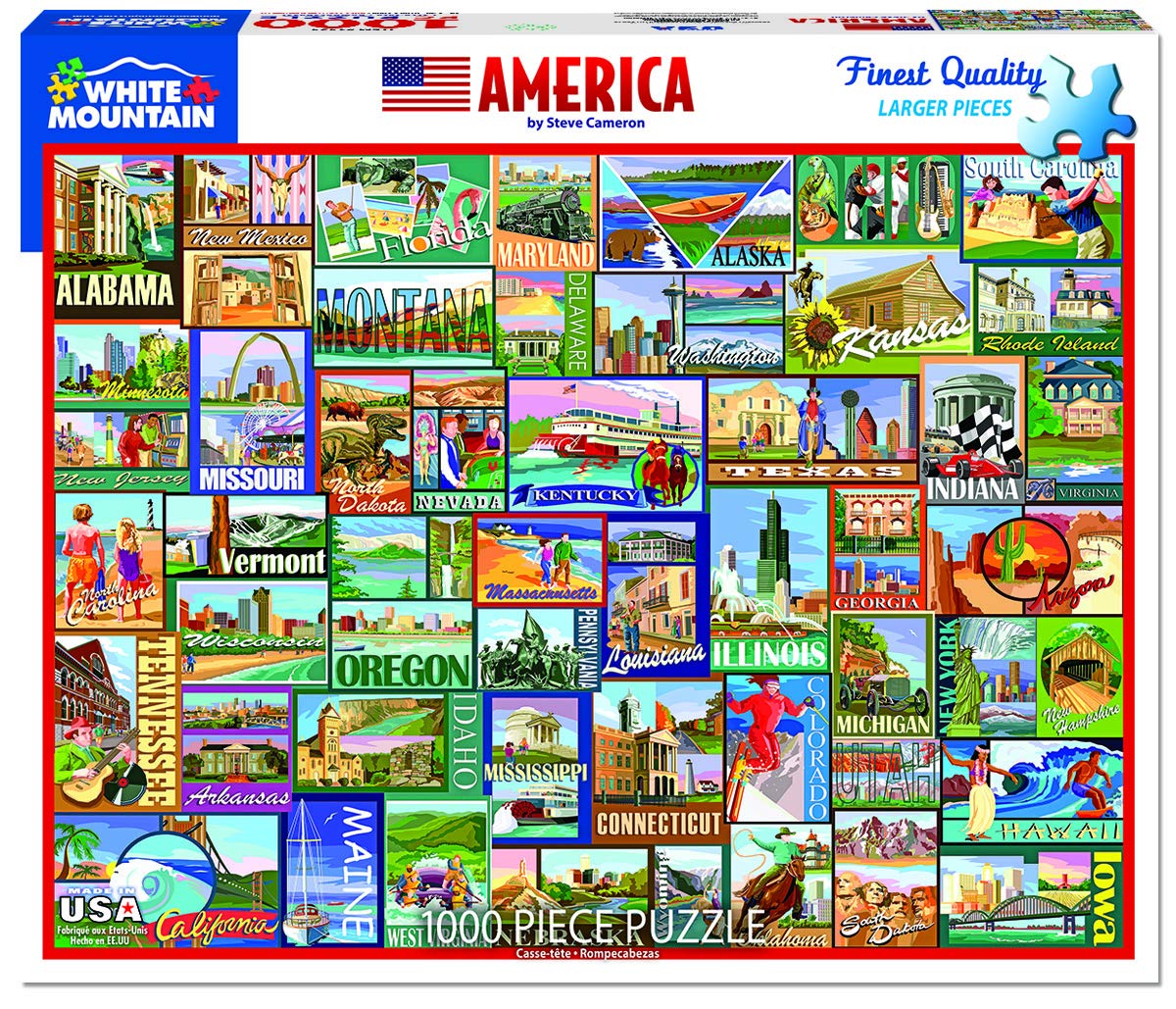 White Mountain Puzzles America - 1000 Piece Jigsaw Puzzle