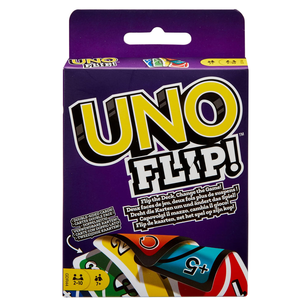 Mattel Games UNO FLIP! Family Card Game, with 112 Cards in a Sturdy Storage Tin, Makes a Great Game for 7 Year Olds and Up