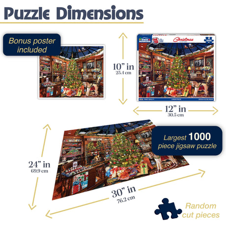 White Mountain Puzzles - Christmas Seek & Find (1410pz) - 1000 Piece Jigsaw Puzzle - image 3