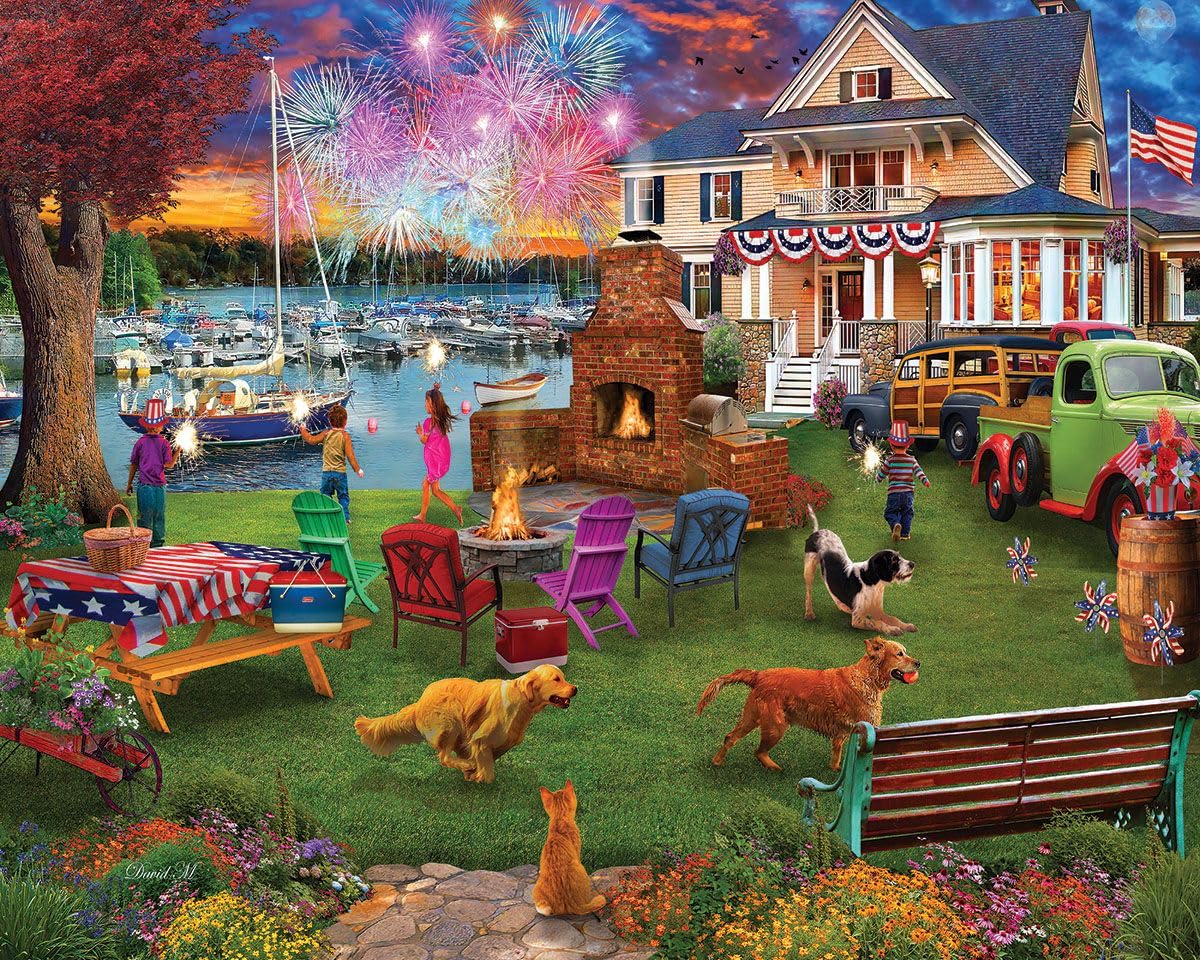 White Mountain - 4th of July - 1000 Piece Jigsaw Puzzle for Adults, Children, + Grandparents