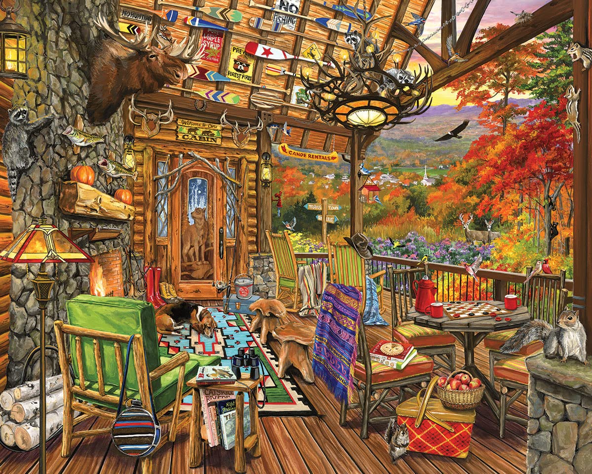 White Mountain Puzzles Autumn Porch, 1000 Piece Jigsaw Puzzle