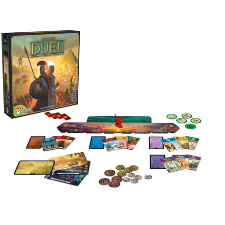 7 Wonders Duel Board Game BASE GAME - Intense Two-Player Battles in the Ancient World! Strategy Game for Kids and Adults, Ages 10+, 2 Players, 30 Minute Playtime, Made by Repos Production