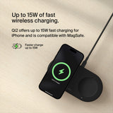 Belkin - Boost Charge Pro 2 In 1 Magnetic Wireless Charging Pad With Qi2 15w - Black