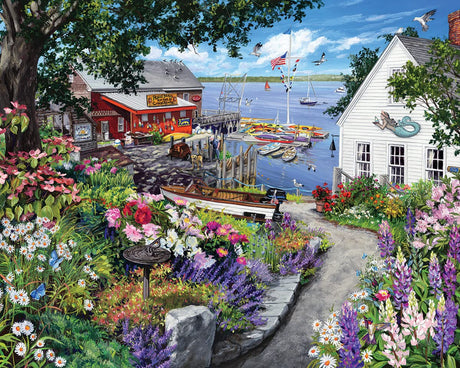 White Mountain Puzzles - Coastal Cottage - 1000 Piece Jigsaw Puzzle