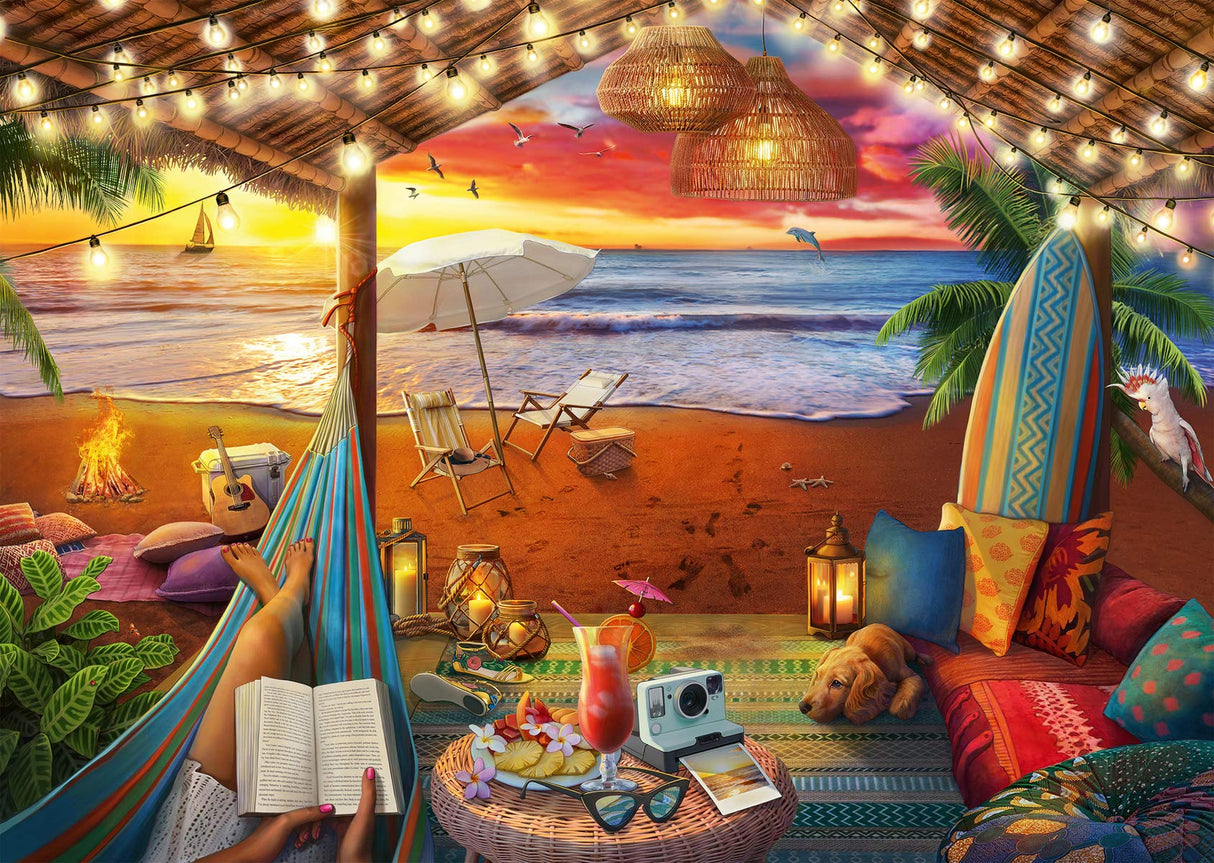 Ravensburger Cozy Cabana Puzzle - Tranquil 500-Piece Jigsaw | Unique Softclick Technology | Large Format | FSC-Certified Materials | Ideal Family Fun Activity