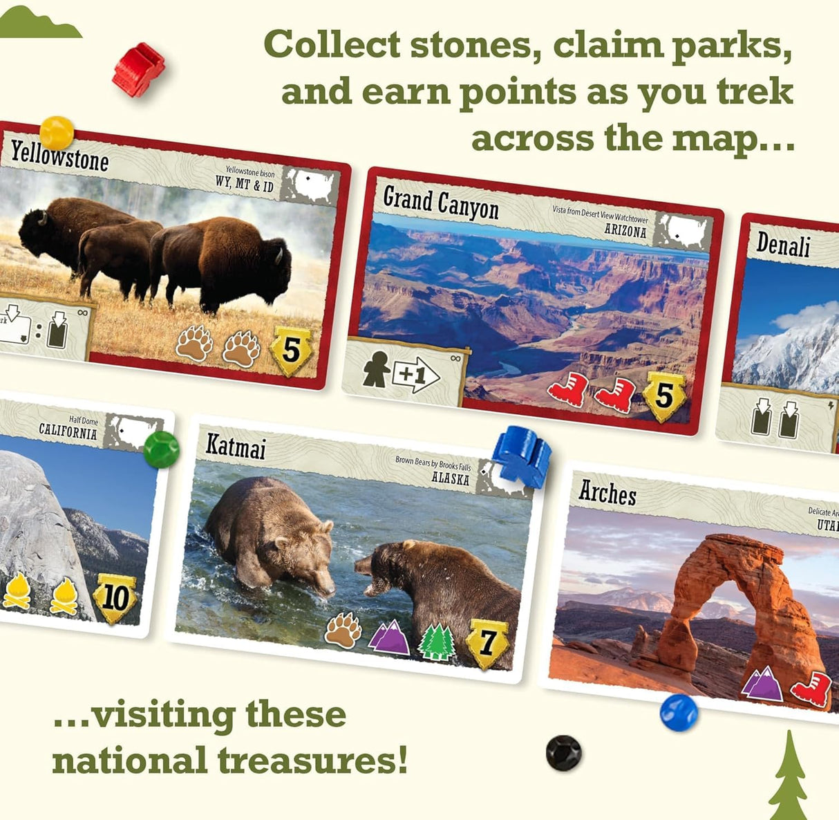 Trekking The National Parks (3rd Edition) - The Award-Winning Family Board Game | Great for Kids Ages 10 and Up | Easy to Learn | Designed for National Park Lovers by Underdog Games