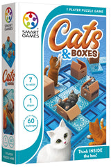 SmartGames Cats & Boxes Travel Game with 60 Challenges for Ages 7-Adult