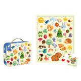 Janod 20 Piece Children’s Jigsaw Puzzle - Nature Picture Puzzle - Giftable Carrying Case with Fabric Handle - Eye Spy Games - Ages 2-5 Years