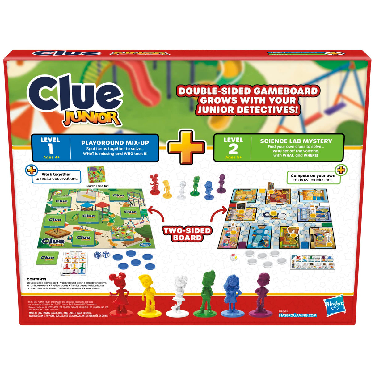 Clue Junior Board Game | 2-Sided Gameboard, 2 Games in 1 | 2 to 6 Players | Mystery Games for Kids | Back to School Gifts | Classroom Preschool Games | Ages 4+