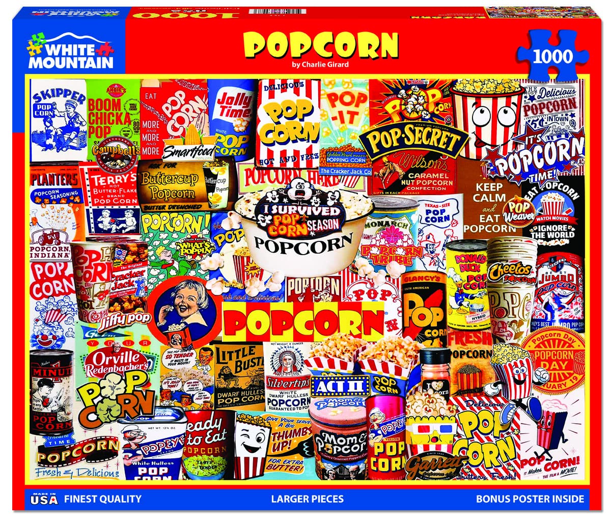 White Mountain Puzzles - Popcorn - 1000 Piece Jigsaw Puzzle