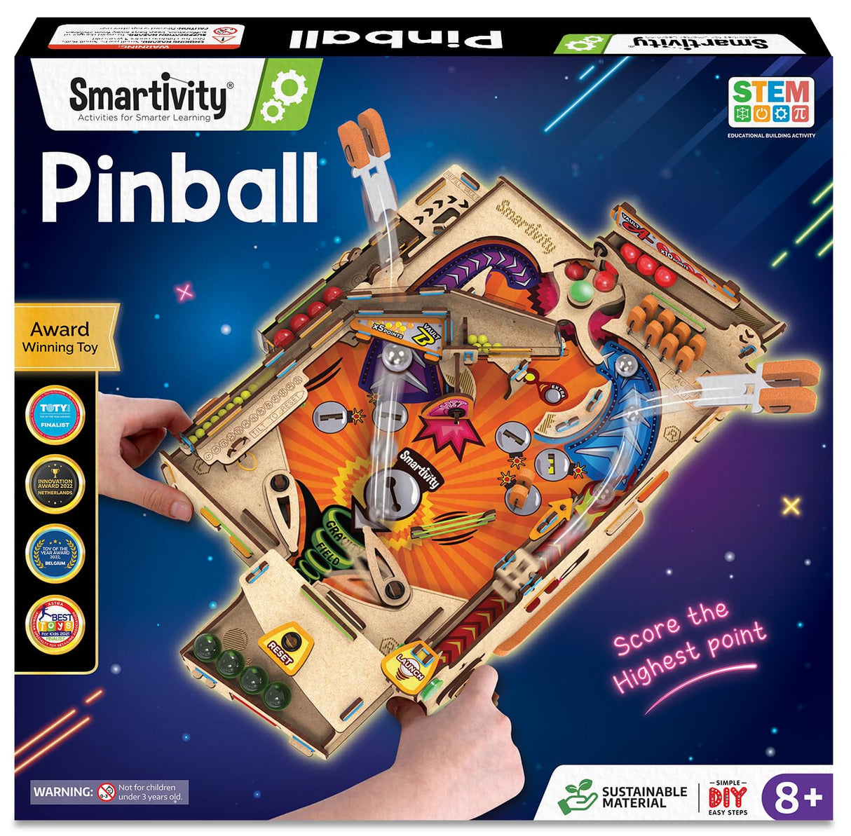 Smartivity DIY Pinball Machine Toy for Kids Ages 8-14 Years Old | Global Award Winning Arcade Game Ideas for Boys & Girls| STEM Toy for 8,9,10,11,12,13,14I Wooden Engineering Game