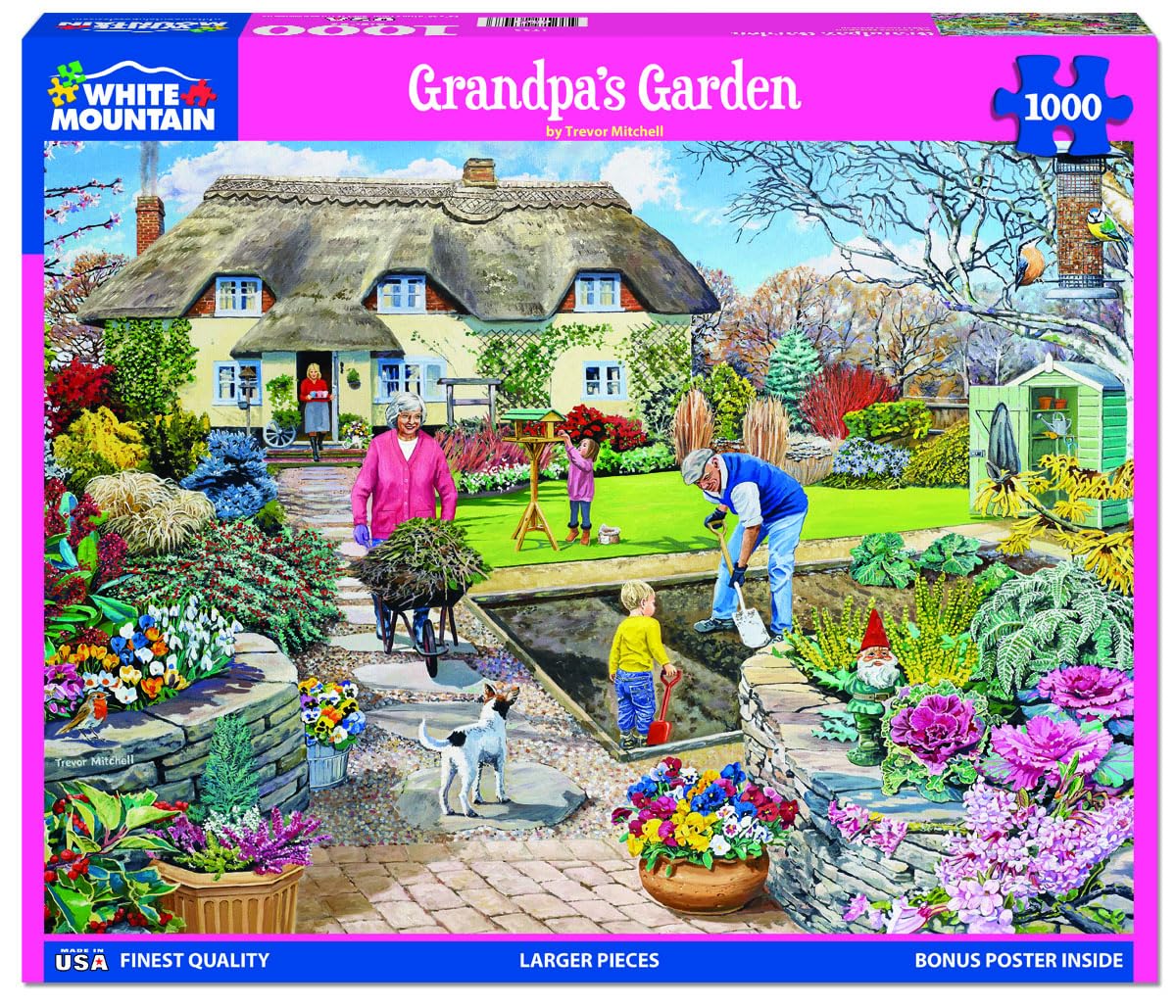 White Mountain Puzzles - Grandpa's Garden - 1000 Piece Jigsaw Puzzle