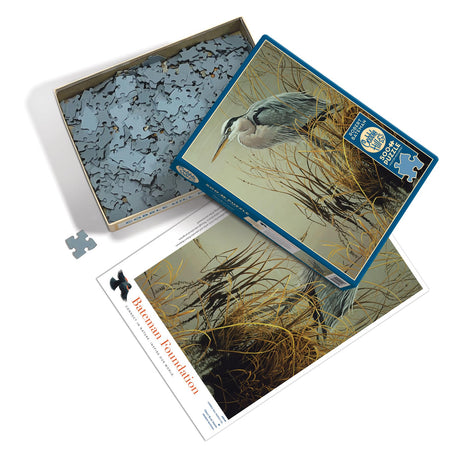 Cobble Hill 500 Piece Puzzle - Great Blue Heron - Sample Poster Included - image 4