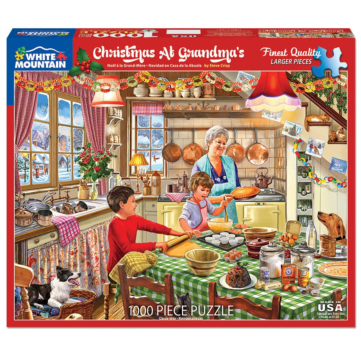 White Mountain Christmas at Grandma's Christmas Puzzles 1000 Pieces Jigsaw Puzzle for Adults and Family