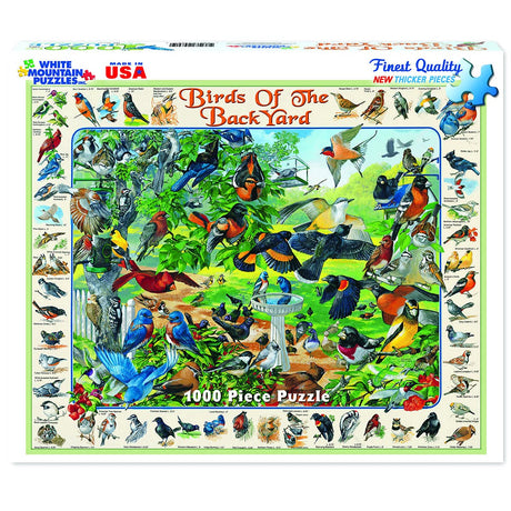 White Mountain Puzzles Birds of the Backyard - 1000 Piece Jigsaw Puzzle