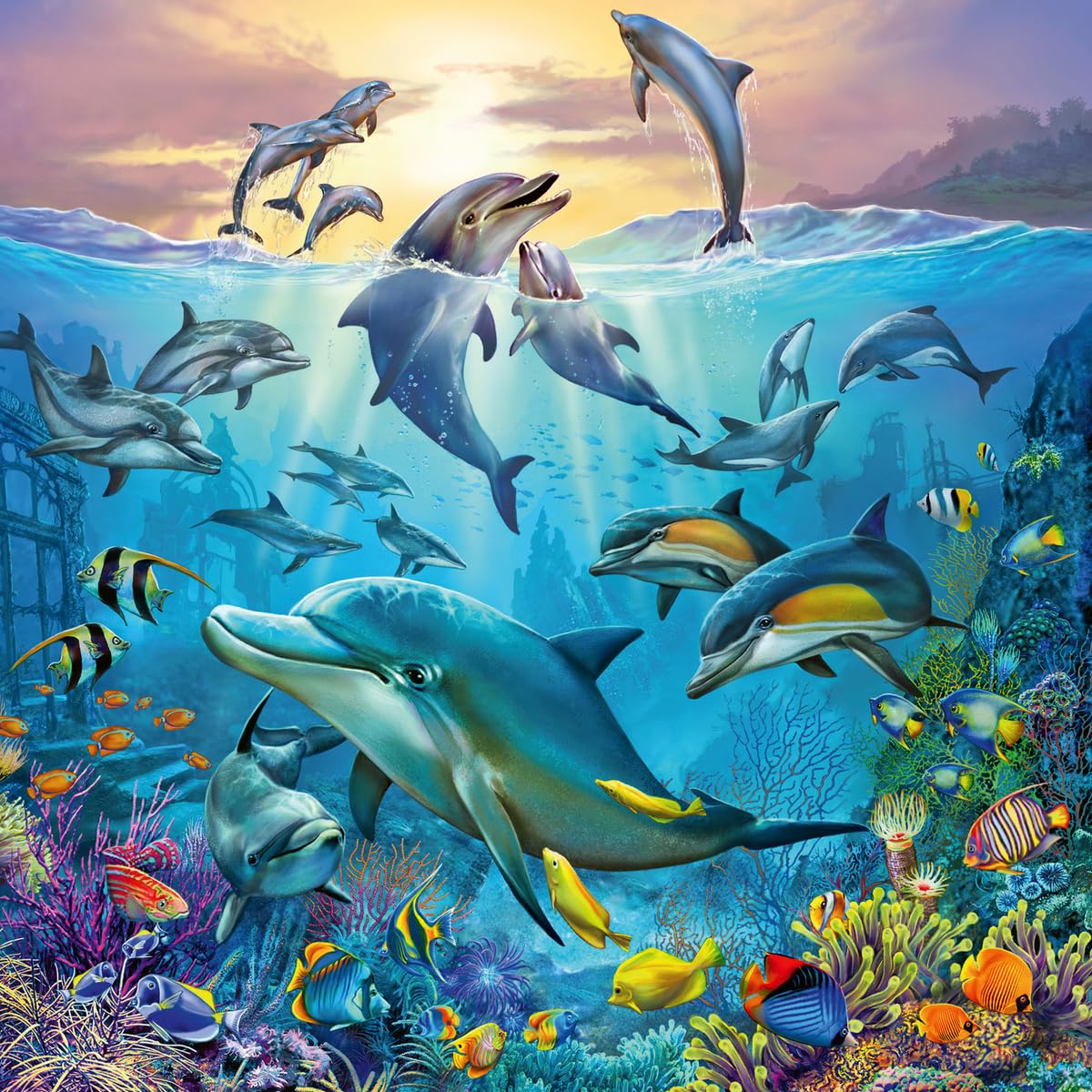 Ravensburger Ocean Life Puzzle Set | 3x49 Piece Jigsaw Puzzles for Kids | Screen-Free Activity | Boosts Concentration and Focus | Great Gift