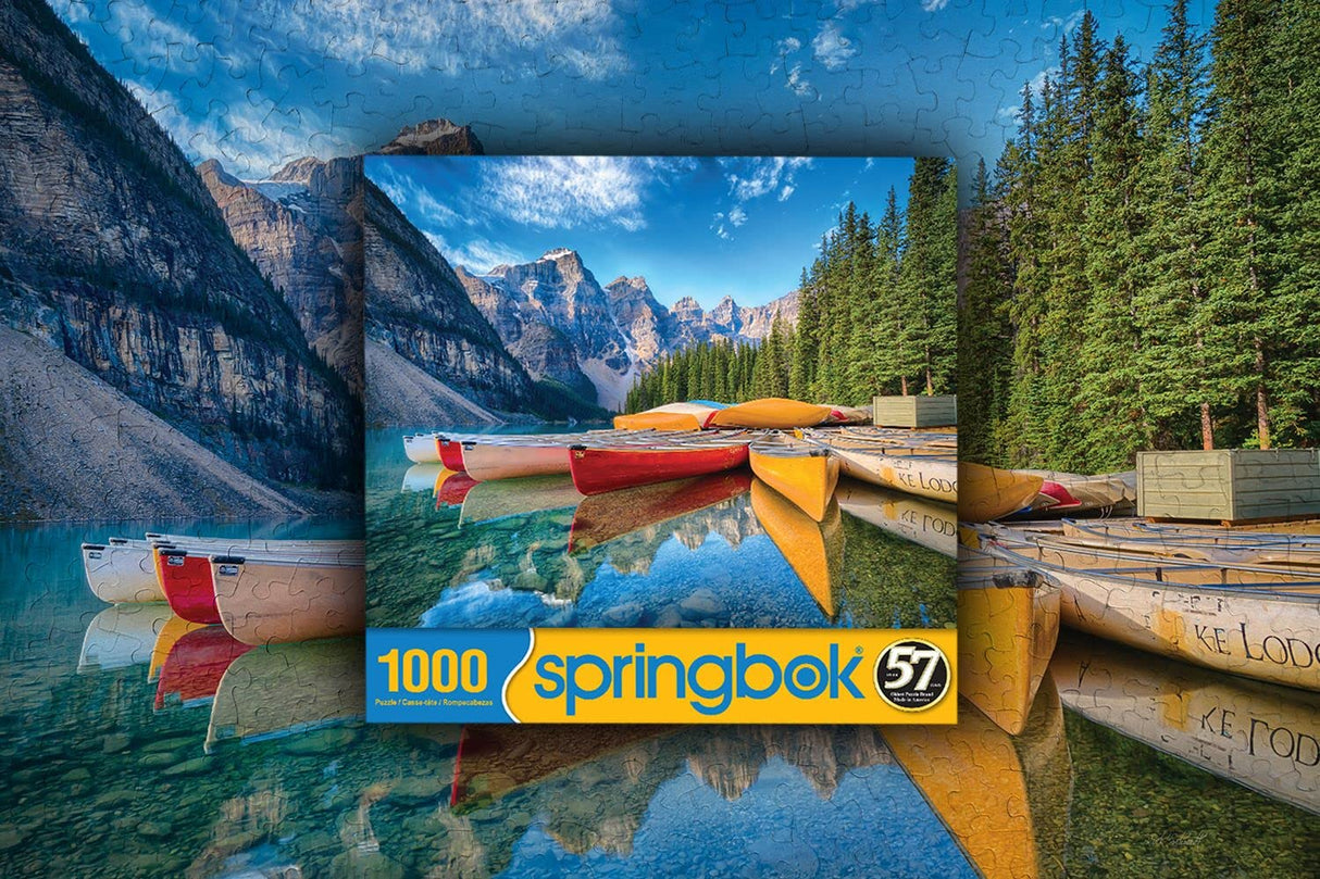 Springbok 1000 Piece Jigsaw Puzzle Calm Canoes - Made in USA