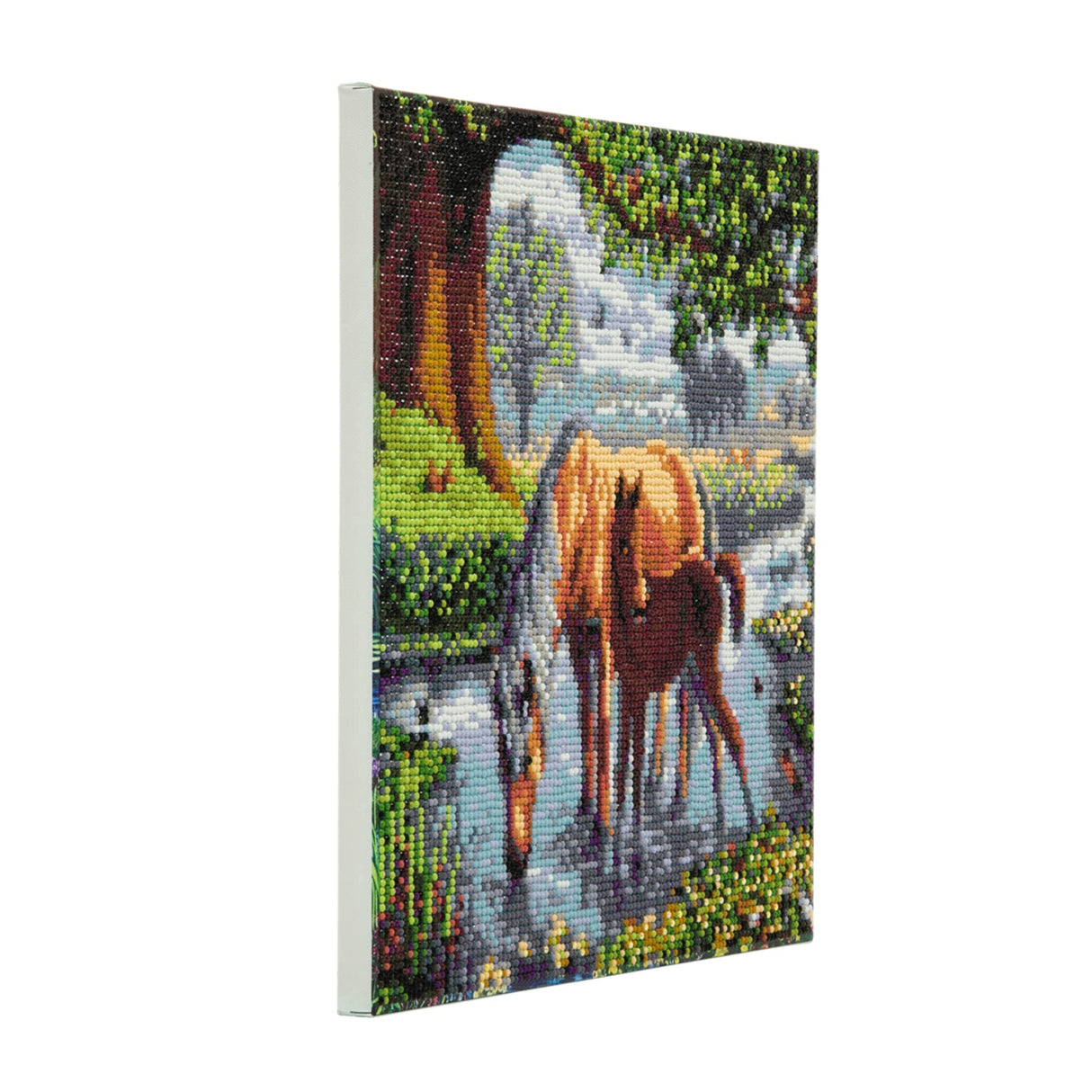 Crystal Art Medium Framed Mounted Wall Art Kit (11.8in x 11.8in) - Fell Ponies - Diamond Painting Kit for ages 8 and up