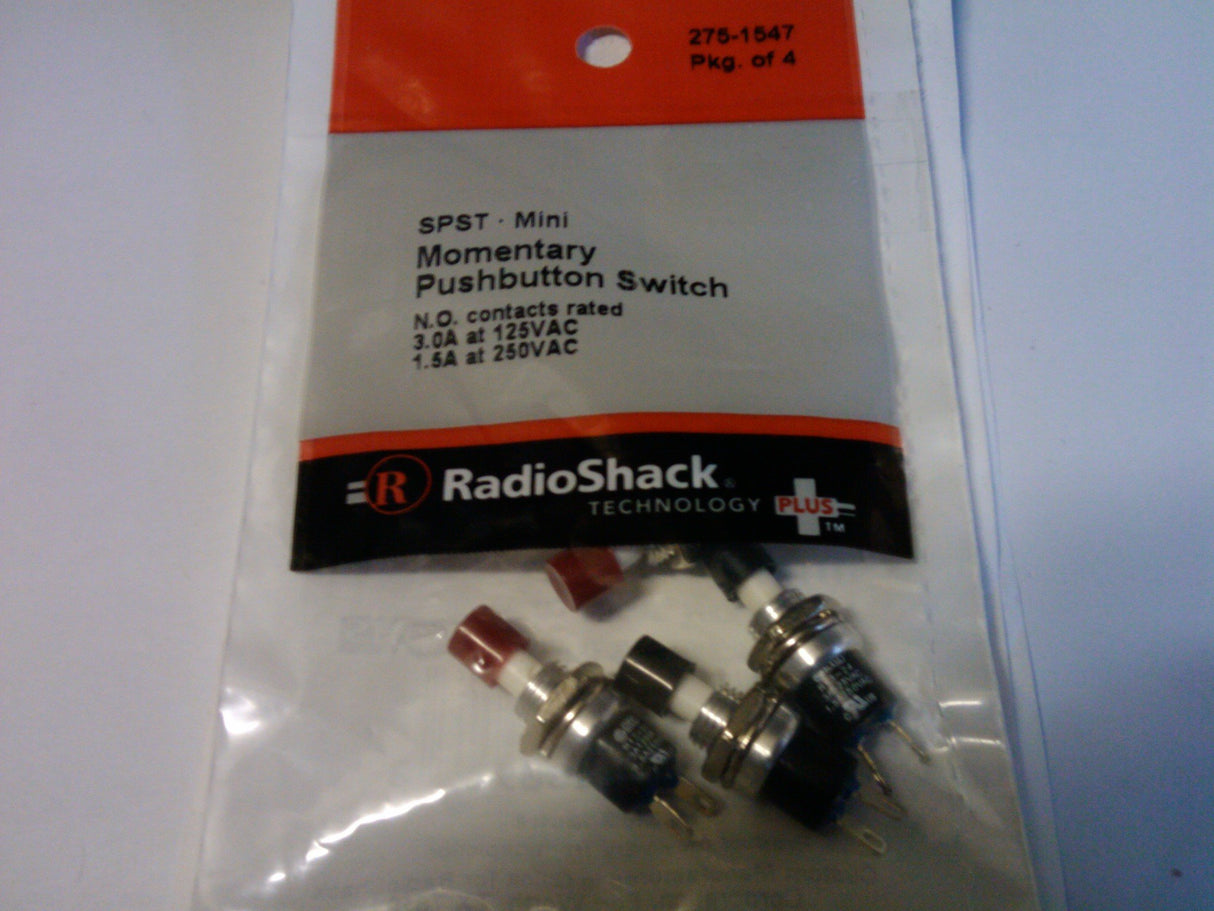 250VAC 2P SPST OFF-(ON) MINI MOMENTARY PUSH BUTTON SWITCHES, 1.5A (4-PACK)