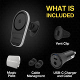 Scosche - Magicmount Pro Charge5 Wireless Charging Dash / Vent Mount - Black And Silver