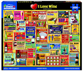 White Mountain Puzzles - I Love Wine - 1000 Piece Jigsaw Puzzle